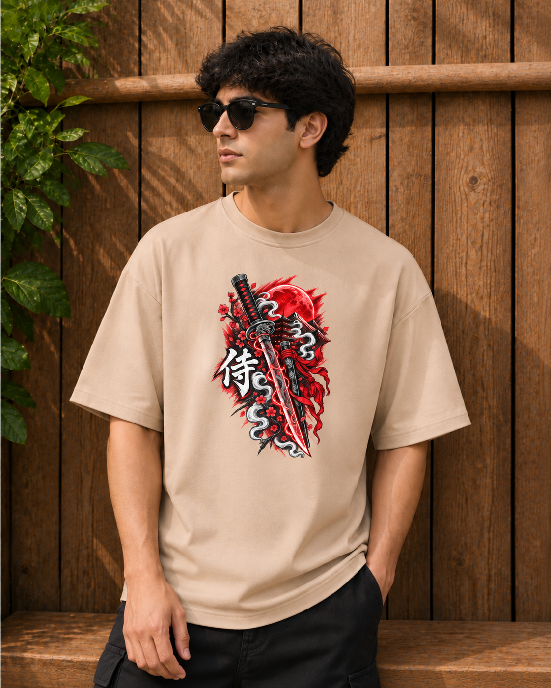 Moonfall Samurai Oversized Fit T-Shirt