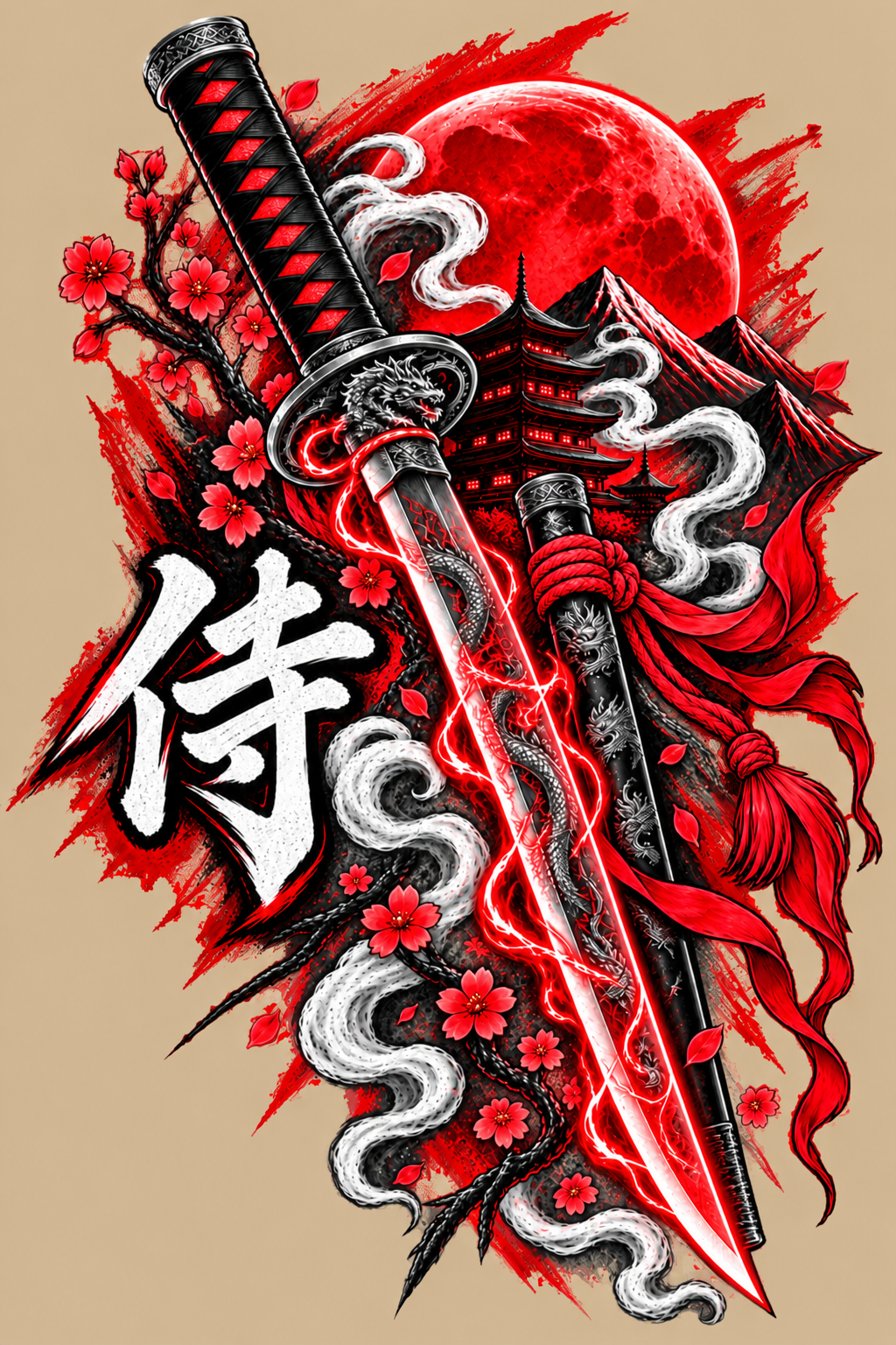 Moonfall Samurai Oversized Fit T-Shirt