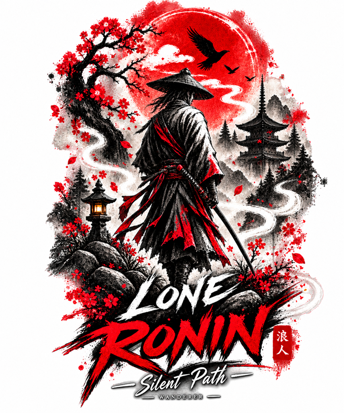 Crimson Shadow Slayer Oversized Fit T-Shirt
