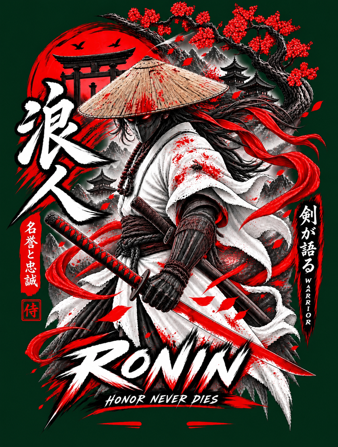 Blood Moon Ronin Oversized Fit T-Shirt