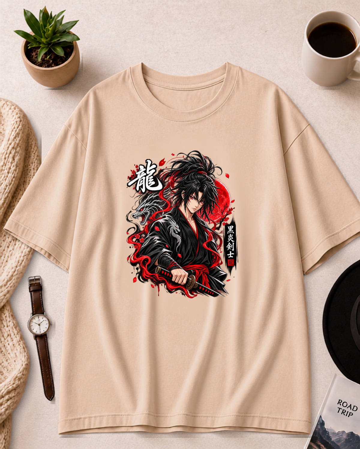 Crimson Shadow Oversized Fit T-Shirt
