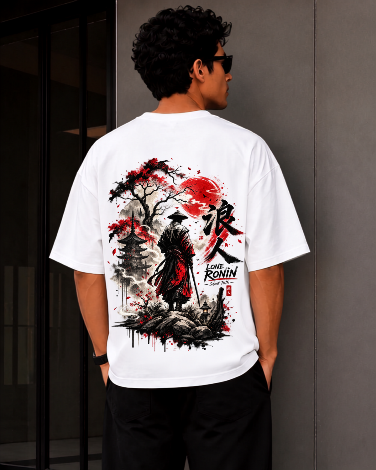 Crimson Shadow Slayer Oversized Fit T-Shirt