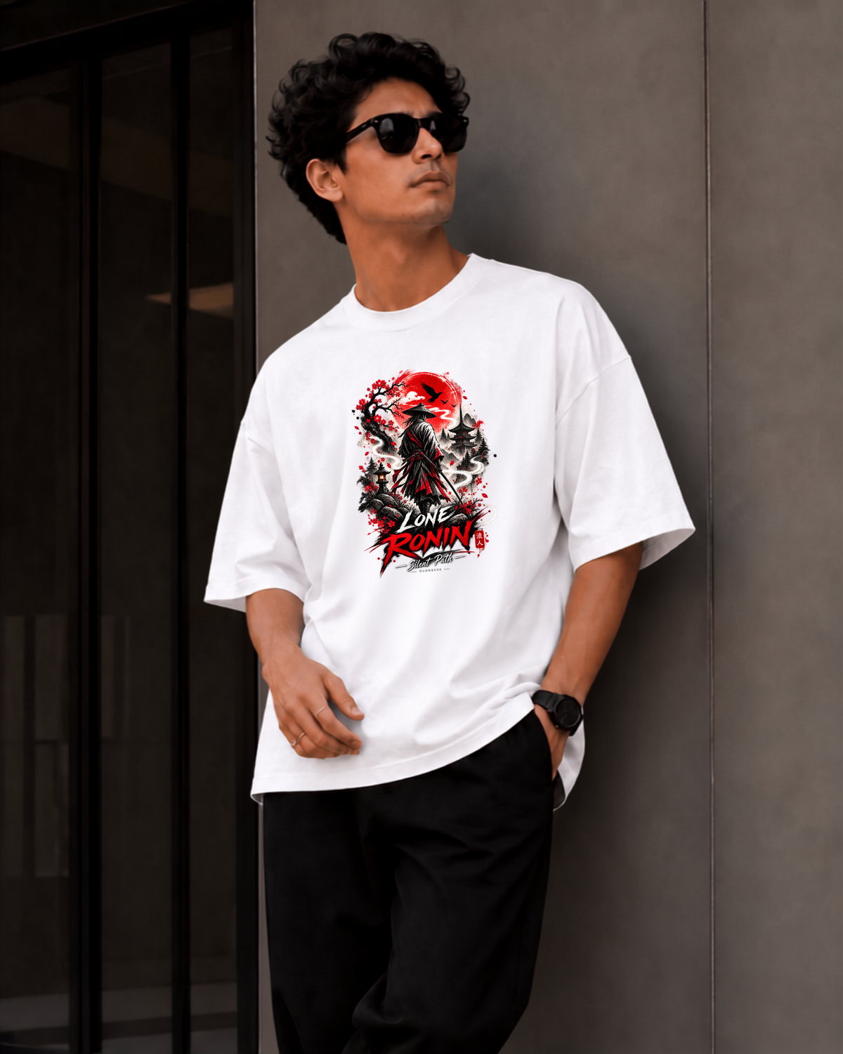 Crimson Shadow Slayer Oversized Fit T-Shirt