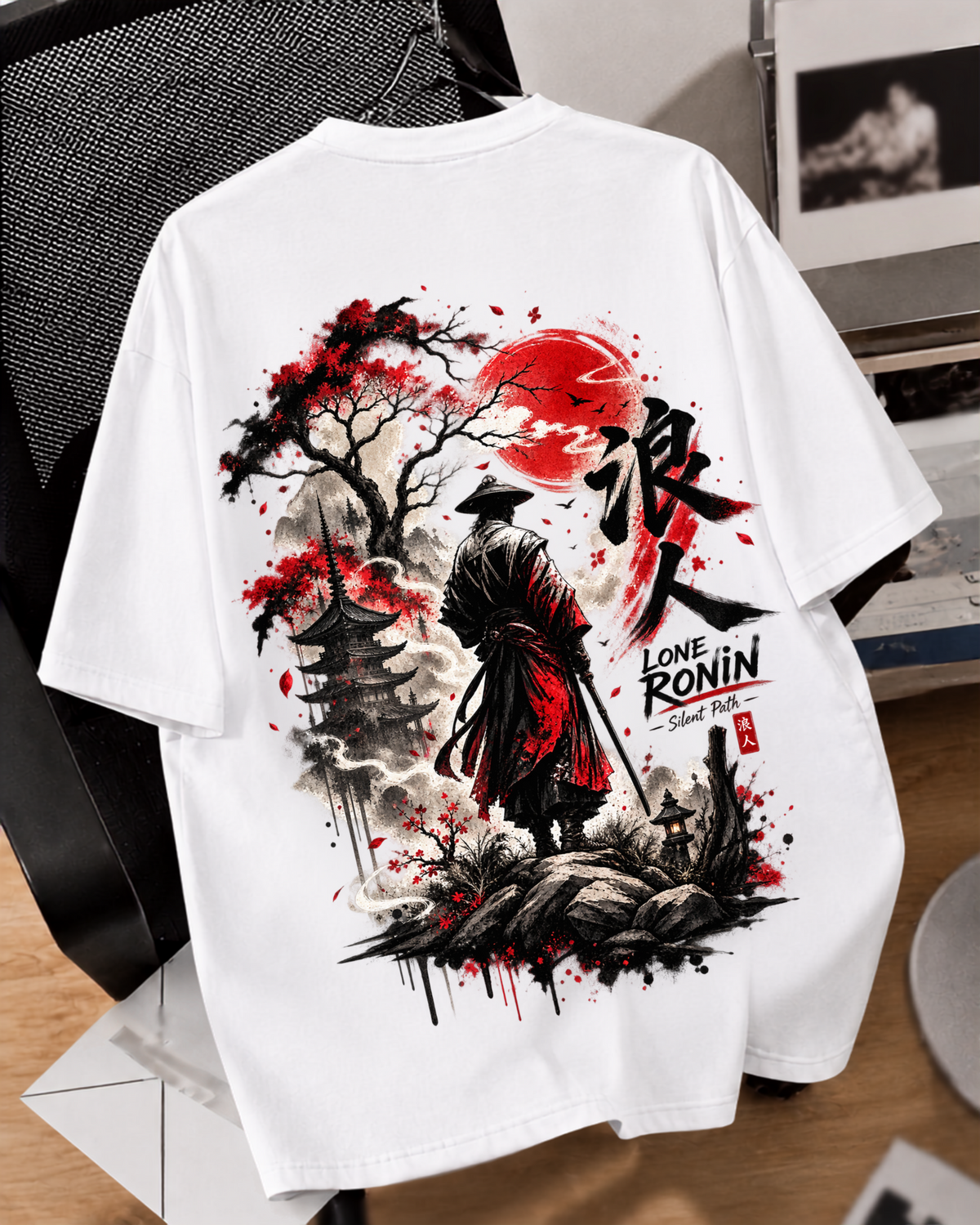Crimson Shadow Slayer Oversized Fit T-Shirt